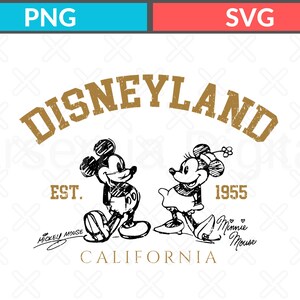 Comfort Colors® Disneyland California Est. 1955 Svg, Disneyland Png, Disneyland Svg, Mickey And Minnie Png, Disney Trip Svg