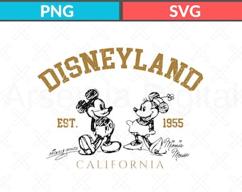 Disneyland Mickey and Minnie Est. 1955 SVG & PNG (Digital Download)