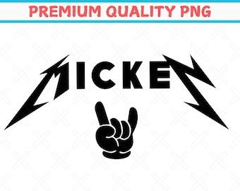 Metal Rock Mickey Mouse Png, Funny Disney Gift (Digital Download)