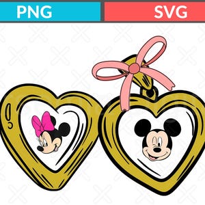 Minnie and Mickey Locket SVG PNG: Disneyworld Bow Crop (Digital Download)