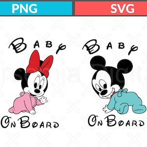 Cute Baby Minnie and Mickey Sleeping SVG PNG Bundle – Digital Download for Cricut & Sublimation, Baby Shower Shirt Design, Nursery Clipart