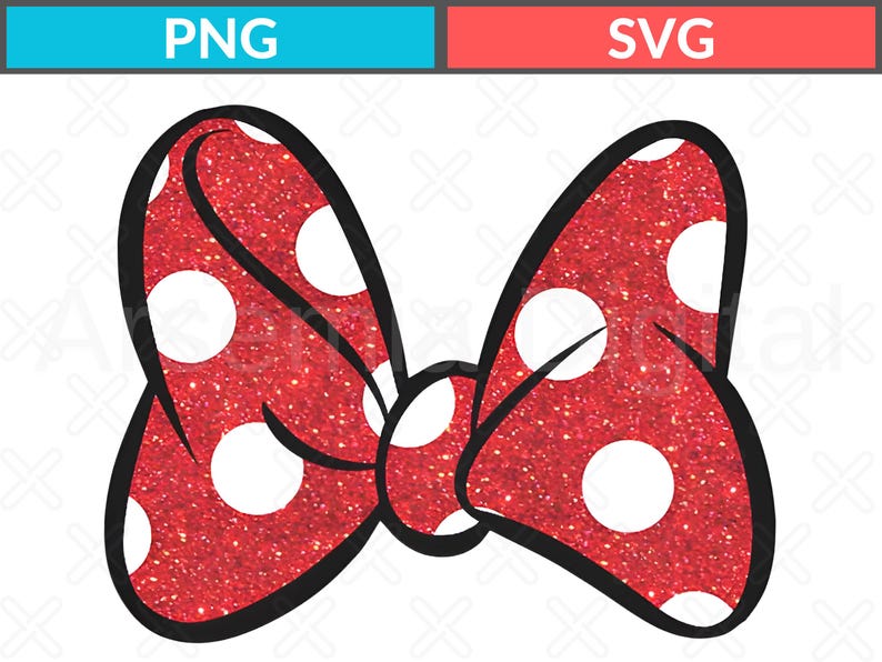 Puede incluir: Un lazo rojo brillante con lunares blancos y un contorno negro. El lazo es un archivo PNG y SVG, perfecto para manualidades digitales, scrapbooking o decoraciones de fiesta. El lazo es un dise&ntilde;o cl&aacute;sico.