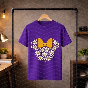Bordado floral de Minnie Mouse PNG, lazo de margarita (descarga digital) imagen 7