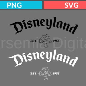 Disneyland Est 1955 SVG PNG: Rodzinna wycieczka z Myszką Miki (pobranie cyfrowe)
