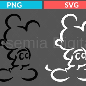 Mickey Mouse Outline SVG for Craft Machines Cricut Cameo Silhouette, Digital Download for Cricut and Silhouette, Kids Birthday PNG