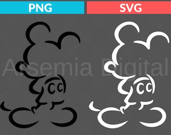 Contorno de Mickey Mouse SVG: Archivo de corte para Cricut y Silhouette (descarga digital)