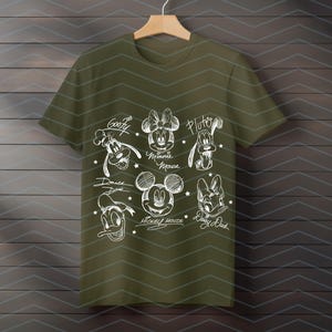 Vintage Mickey and Friends Signatures Svg, Mickey & Co Baby Png Crop Tank, Mickey Sketch Svg, Disney Sketch Png, Disney Family Svg image 3