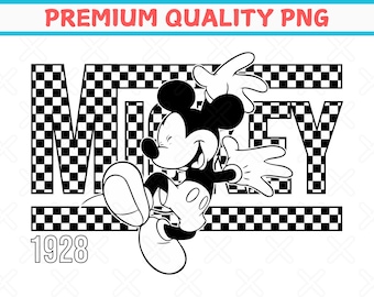 Checkered Mickey Toddler PNG: Retro Kids Design (Digital Download)