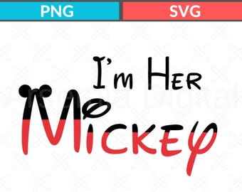 Mickey Mouse Font, Red and Black Name Text (PNG SVG Digital File)