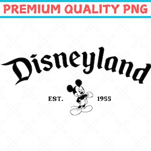 Vintage Mickey Disneyland Est 1955 PNG: Wakacje rodzinne (pobranie cyfrowe)