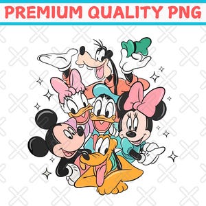 Retro Mickey & Company Png, Family Vacation Png,Family Trip Png, Vacay Mode Png,Mickey Png, Mouse Png,Digital File Disney Friends PNG Bundle