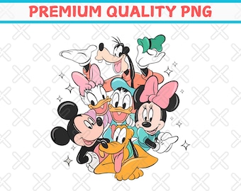 Retro Mickey & Company Png, Family Vacation Png,Family Trip Png, Vacay Mode Png,Mickey Png, Mouse Png,Digital File Disney Friends PNG Bundle