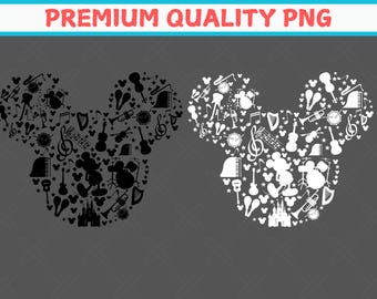 Mickey Mouse Music Band Silhouette PNG: Cricut File (Digital Download)
