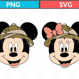 Mickey And Minnie Safari SVG PNG, Jungle Animal Birthday Shirt Design, Cute Disney Couple Clipart, Family Trip Digital File