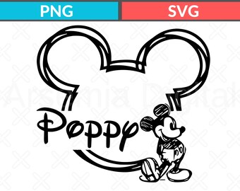 Mickey Mouse Amapola SVG PNG (Descarga digital)