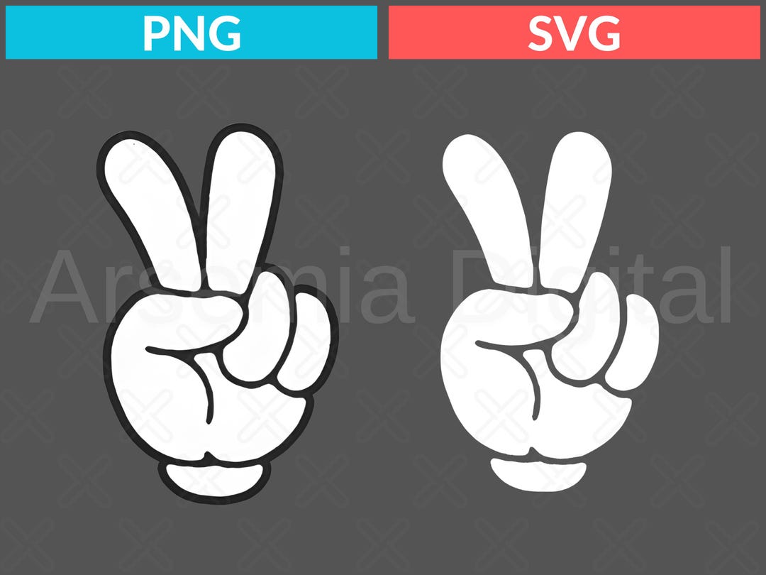 Mouse Peace Sign Mickey Mouse Peace Sign SVG PNG (digital Download) - Etsy