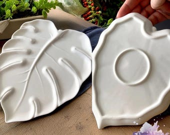 Leaves Ceramic Paint Palette, Ceramic Watercolor Palette, Hand-made Paint Palette,Gif For Painters,Christmas Gift,Artist Palette,Artist Gift