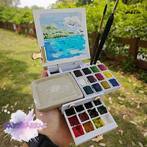 Mini Watercolor Palette, Portable Folding Watercolor Palette, Watercolor Travel Palette, Portable Palette, Painting Gift, Gift Idea