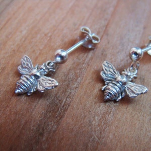 Sterling Silver Bee earrings Womens Jewelry . earrings . Gift Ideas for Her, Friend, Bridesmaids image 5