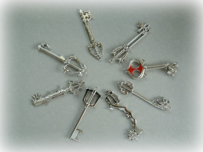 Kingdom Hearts Keys sterling Silver Necklace Sora Sterling Silver Oathkeeper Oblivion Key Sterling Silver by inspired by Kingdom Hearts image 2