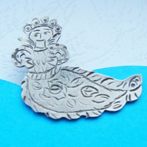 Mermaid Sterling Silver Brooch - Mermaid Sterling Silver  -  Mermaid Traditional Greek Jewelry - Mermaid Jewelry 925 - Skyros Jewelry