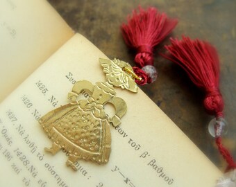 Victorian Doll Charm - Christmas Bookmark - Stocking stuffer Jewelry - Victorian Charm - Doll Charm - Doll Jewelry - Doll Charm