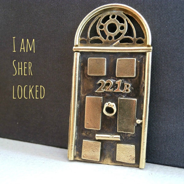 Sherlock Door Necklace - Sherlock Jewelry - 221B Door Necklace - English Door Necklace - English Edwardian Jewelry - Vintage Door Jewelry