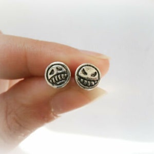 One Piece Silver Studs, Monkey Studs, Anime Earrings, Sterling Silver One Piece Stud, Pirate Studs, Geek Gift For Him image 1