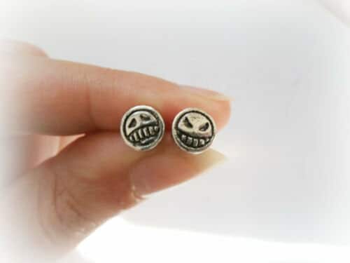 One Piece Silver Studs, Monkey Studs, Anime Earrings, Sterling Silver One Piece Stud, Pirate Studs, Geek Gift For Him
