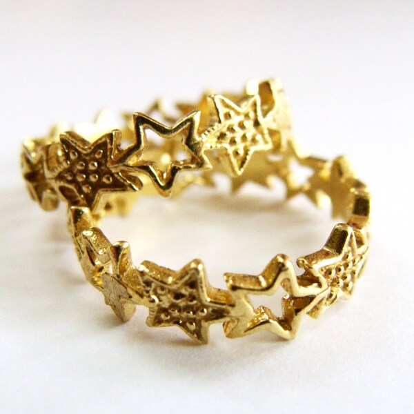 Star Skinny Ring - Brass Star Metalwork Ring - Metalwork Stackable Rings - Gold Star Stack ring - Gift Ideas for Her, Friend, Bridesmaids