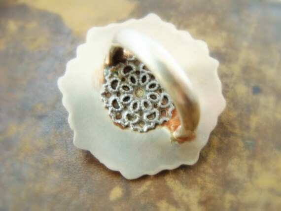 Big Moonstone Silver Ring - Moonstone Cocktail Ri… - image 4