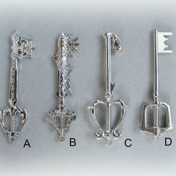Kingdom Hearts Keys sterling Silver Necklace - Sora Sterling Silver - Oathkeeper Oblivion Key Sterling Silver by inspired by Kingdom Hearts