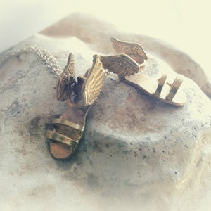 Winged Sandals Necklace Talaria Jewelry Hermes Winged Sandals Hermes Jewelry Marathon Necklace Runner Charm Running Jewelry image 1