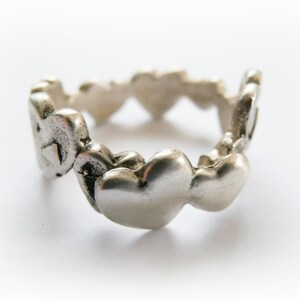 Ring of Hearts - Sterling Silver Heart Ring - Valentine Day Jewelry Sterling Silver - Sterling Silver Heart Stack Ring