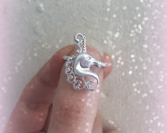 Unicorn Ring Sterling Silver - Big Unicorn Ring - Unicorn Head Ring - Horse Head Ring - Sterling Silver Horse Ring - Fantasy Ring Silver