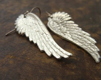 Silver Wings Earrings - Christmas Angel Earrings - Angel Wings Earrings - Guardian Angel Jewelry - Silver Angel Jewerly - Angel Wings Jewel