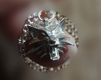Colgante de cabeza de lobo, medallón de Geralt, pendientes de brujo, regalo de rol, medallón de cabeza de lobo, regalo para frikis, regalo para gamers, regalo para él