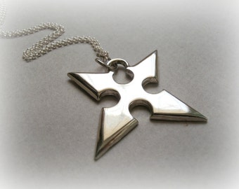 Roxas Necklace Sterling Silver - Kingdom Hearts Jewelry - Kingdom Hearts Sterling Silver Jewelry - The Key of Destiny Necklace Silver