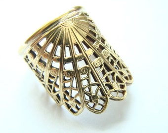 Armor Ring Brass - Sun Crown Ring - Crown Brass Ring - Filigree ring - SunRing - Armor Ring