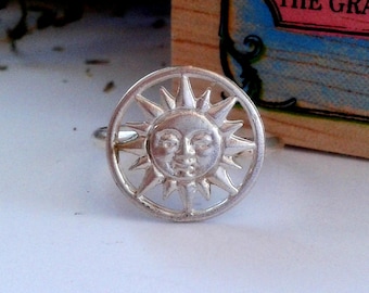 Sun Ring Sterling Silver - Sun Ring - Celestial Jewelry - Hyperion Jewelry - Sun Face Ring - Celestial Ring - Silver Sun Ring - Sun Jewelry