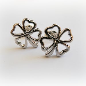 Tiny Lucky Clover Stud Earring - Clover Silver Studs - Lucky Clover Silver Studs - Sterling Silver Clover Stud - Irish Studs