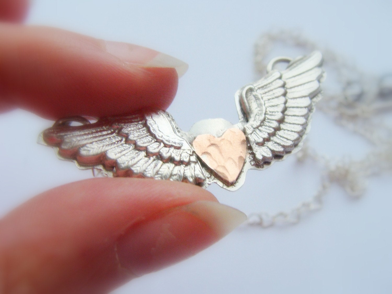 Winged 2024 heart necklace