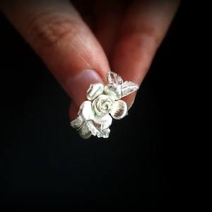 Rose Ring - Sterling Silver Rose Ring - Realistic Rose Ring - Flower Ring Sterling Silver - Handmade Rose Ring - Statement Rose Ring