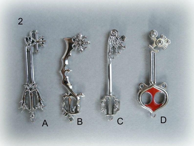 Kingdom Hearts Keys sterling Silver Necklace Sora Sterling Silver Oathkeeper Oblivion Key Sterling Silver by inspired by Kingdom Hearts image 3