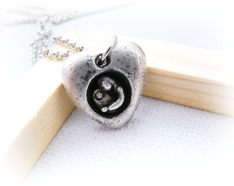 Mother and Child Sterling Silver Necklace - Pregnant Lady Sterling Silver Pendant - Baby Shower Gift - New Mommy Sterling Silver Necklace