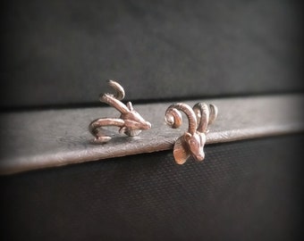 Ram Head Studs - Ram Jewelry - Ram Head Jewelry - Silver Ram Earrings - Ram Head Jewelry - Gift For Him - Unisex Silver Studs