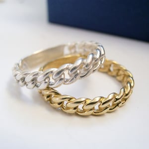 Silver Chain Stack ring - Silver metalwork Skinny Ring - Chain Ring - Sterling Silver Chain Ring - Chain Stack Silver Ring - Gift for Her
