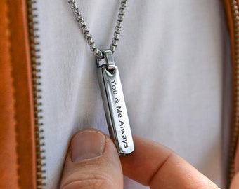 Personalised Necklace for Men, Custom Name Necklace for Him, Anniversary Gift for Him, Husband Gift, Boyfriend Gift, Custom Fathers Day Gift
