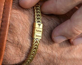 Men's Personalised Stainless Steel Bracelet • Anniversary Gift for Husband • Custom Men's Bracelet with Initials • Unique Gift for Him