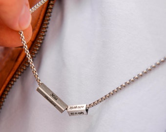 Personalised Necklace for Men, Custom Name Necklace for Him, Anniversary Gift for Him, Husband Gift, Boyfriend Gift, Custom Fathers Day Gift